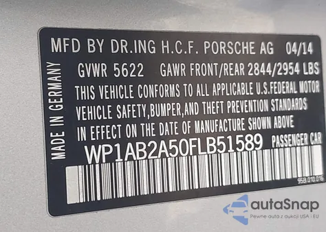 2015 Porsche Macan S из США, поврежденный, VIN WP1AB2A50FLB51589